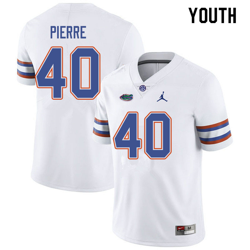 Jordan Brand Youth #40 Jesiah Pierre Florida Gators College Football Jerseys Sale-White